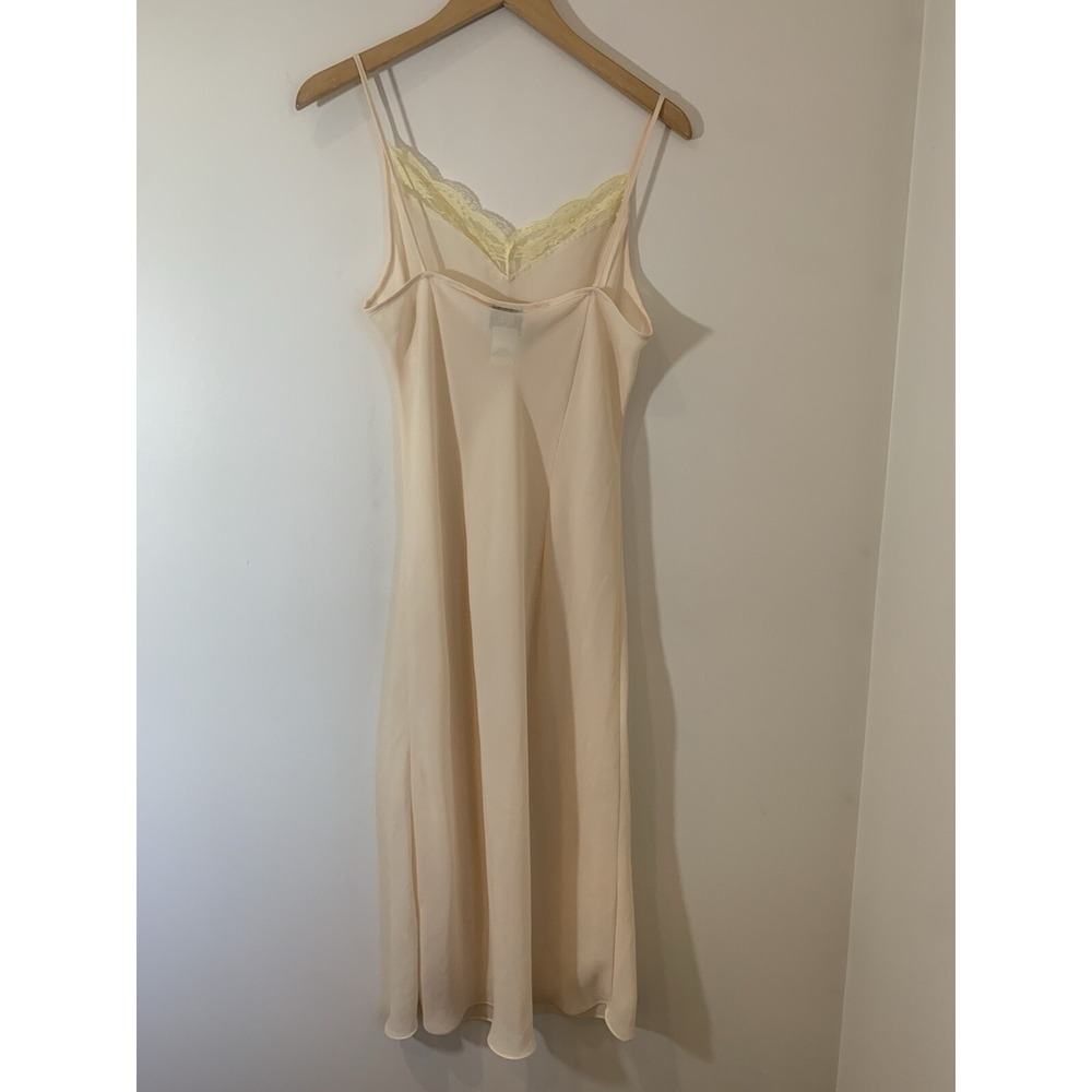 Ice Womens Midi Slip Dress 6 Pink Semi Sheer Cream Lace Dainty Feminine‎ Fairy - Picture 5 of 8